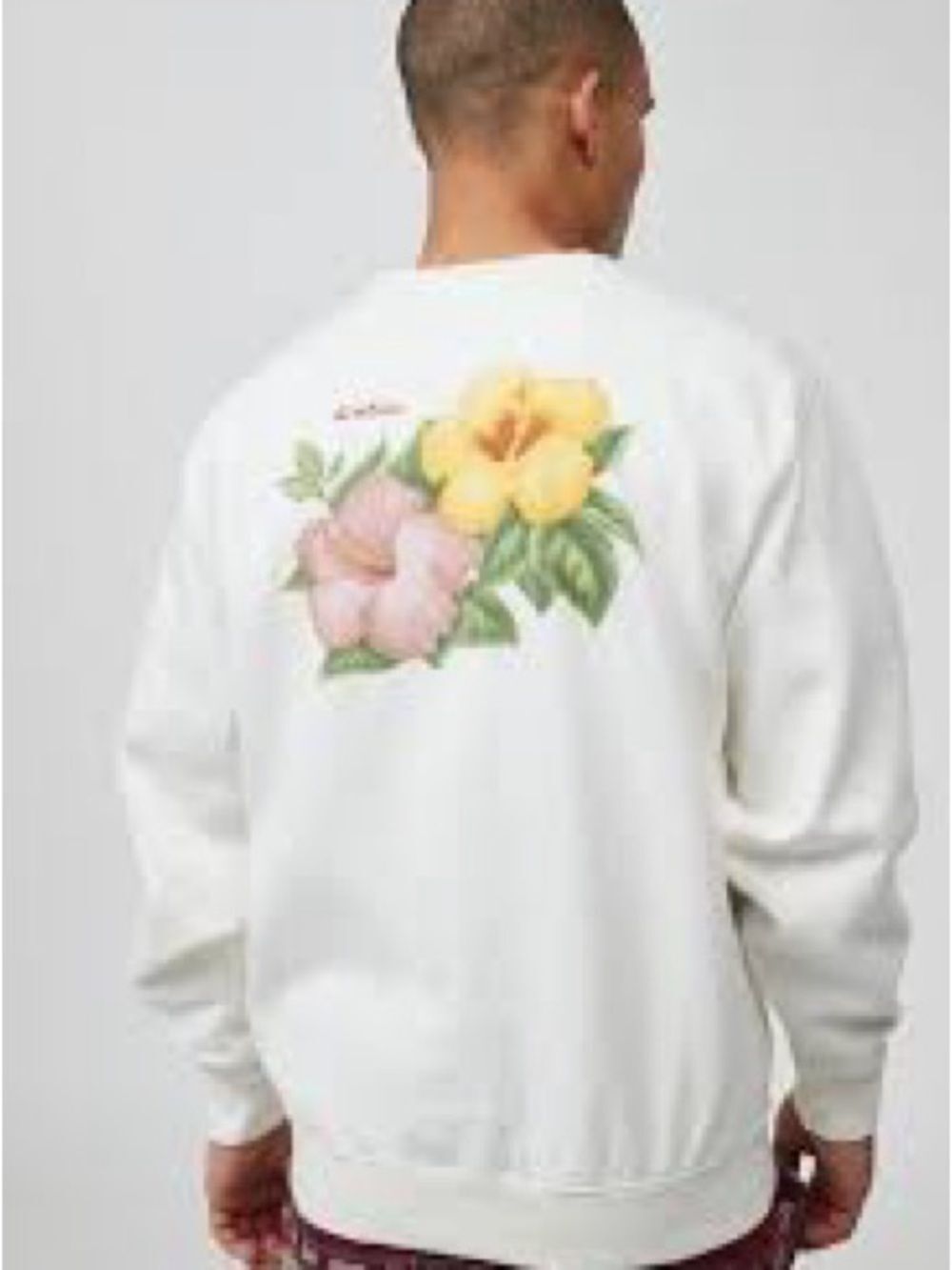 Katin Urban Outfitters Bloom White Floral Back-Print Men's Sweatshirt XL